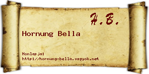 Hornung Bella névjegykártya